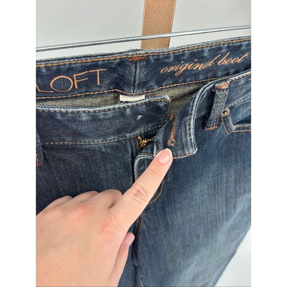 Loft Womens Original Boot Cut Jeans Size 10P Dark Wash Cotton Blend NWT FLAW - Picture 9 of 10